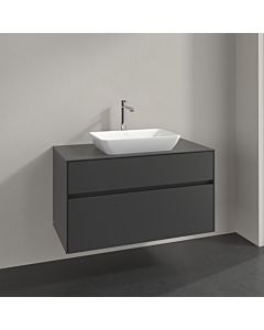 Villeroy und Boch Collaro vanity unit C109B0VR 100x54.8x50cm, centered vanity unit, 7.3W LED lighting, graphite