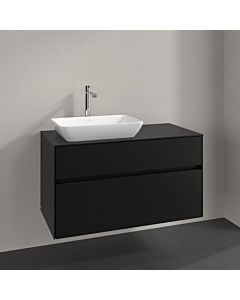 Villeroy und Boch Collaro vanity unit C11000VL 100x54.8x50cm, washbasin on the left, volcano black