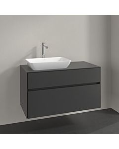 Villeroy und Boch Collaro vanity unit C110B0VR 100x54.8x50cm, washbasin left, LED lighting 7.3 W, graphite