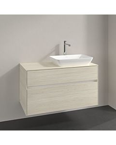 Meuble sous-vasque Villeroy und Boch Collaro C111B0AA 100x54,8x50cm, vasque à droite, éclairage LED 7,3W, chêne blanc