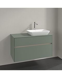 Meuble sous-vasque Villeroy und Boch Collaro C111B0AF 100x54,8x50cm, vasque à droite, éclairage LED 7,3W, vert tendre