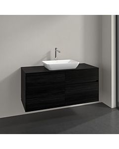 Villeroy und Boch Collaro vanity unit C112B0AB 120x54.8x50cm, centered vanity unit, 8.8W LED lighting, black oak