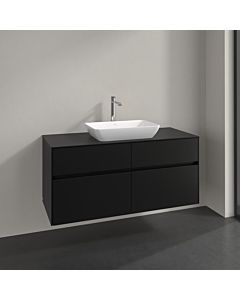 Villeroy und Boch Collaro meuble sous-vasque C11200VL 120x54,8x50cm, meuble sous-vasque centré, noir volcan