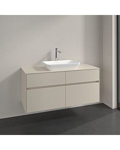 Villeroy und Boch Collaro vanity unit C112B0VN 120x54.8x50cm, centered vanity unit, 8.8W LED lighting, cashmere grey