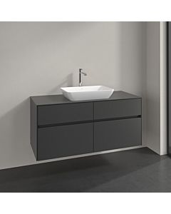 Villeroy und Boch Collaro vanity unit C112B0VR 120x54.8x50cm, centered vanity unit, 8.8W LED lighting, graphite