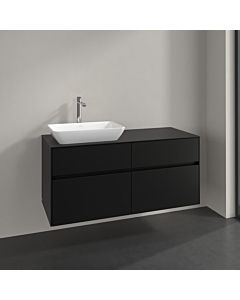 Meuble sous-vasque Villeroy und Boch Collaro C11300VL 120x54,8x50cm, vasque à gauche, noir volcan