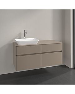 Villeroy und Boch Collaro vanity unit C113B0VM 120x54.8x50cm, washbasin on the left, LED lighting 8.8 W, taupe