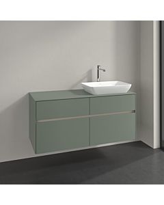 Meuble sous-vasque Villeroy und Boch Collaro C114B0AF 120x54,8x50cm, vasque à droite, éclairage LED 8,8W, vert tendre