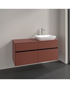 Villeroy und Boch Collaro Waschtischunterschrank C11400AH 120x54,8x50cm, Waschtisch rechts, wine red