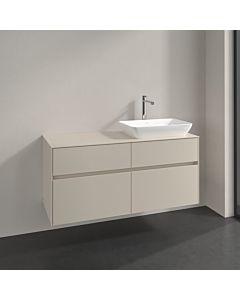 Villeroy und Boch Collaro Waschtischunterschrank C114B0VN 120x54,8x50cm, Waschtisch rechts, LED-Beleuchtung 8,8 W, cashmere grey