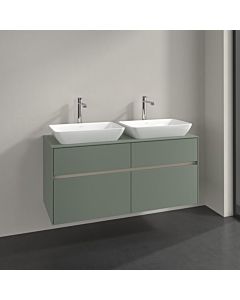 Villeroy und Boch Collaro Waschtischunterschrank C115B0AF 120x54,8x50cm, für 2 Waschtische, LED-Beleuchtung 8,8W, soft green