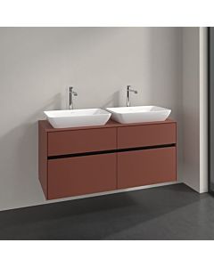 Villeroy und Boch Collaro Waschtischunterschrank C11500AH 120x54,8x50cm, für 2 Waschtische, wine red