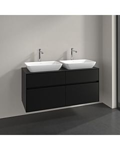 Meuble sous-vasque Villeroy und Boch Collaro C11500VL 120x54,8x50cm, pour 2 Waschtische , noir volcan