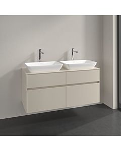 Villeroy und Boch Collaro vanity unit C115B0VN 120x54.8x50cm, for 2 Waschtische , LED lighting 8.8W, cashmere grey
