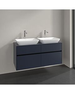 Meuble sous vasque Villeroy und Boch Collaro C11500VQ 120x54,8x50cm, pour 2 Waschtische , bleu marine