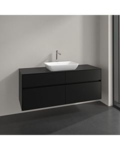 Villeroy und Boch Collaro vanity unit C11600VL 140x54.8x50cm, for center washbasin, volcano black