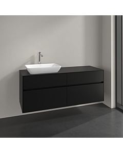 Meuble sous-vasque Villeroy und Boch Collaro C11700VL 140x54,8x50cm, vasque à gauche, noir volcan