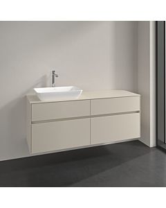 Villeroy und Boch Collaro Waschtischunterschrank C117B0VN 140x54,8x50cm, Waschtisch links, LED-Beleuchtung 10,4W, cashmere grey