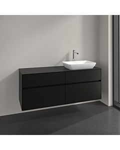Villeroy und Boch Collaro vanity unit C11800VL 140x54.8x50cm, washbasin right, volcano black