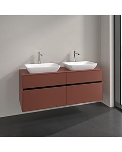 Villeroy und Boch Collaro Waschtischunterschrank C11900AH 140x54,8x50cm, für 2 Waschtische, wine red