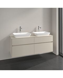 Meuble sous vasque Villeroy und Boch Collaro C11900VN 140x54,8x50cm, pour 2 Waschtische , gris cachemire