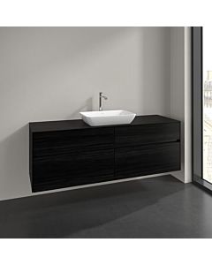 Villeroy und Boch Collaro vanity unit C120B0AB 160x54.8x50cm, centered vanity unit, 12W LED lighting, black oak