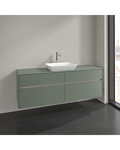 Villeroy und Boch Collaro vanity unit C120B0AF 160x54.8x50cm, centered vanity unit, 12W LED lighting, soft green