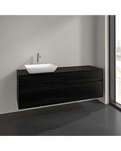 Villeroy und Boch Collaro vanity unit C121B0AB 160x54.8x50cm, washbasin on the left, LED lighting 12W, black oak