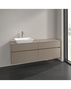Villeroy und Boch Collaro vanity unit C121B0VM 160x54.8x50cm, washbasin on the left, LED lighting 12W, taupe