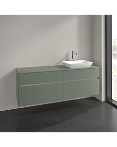 Villeroy und Boch Collaro Waschtischunterschrank C122B0AH 160x54,8x50cm, Waschtisch rechts, LED-Beleuchtung 12W, wine red