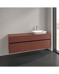 Villeroy und Boch Collaro Waschtischunterschrank C12200AH 160x54,8x50cm, Waschtisch rechts, wine red