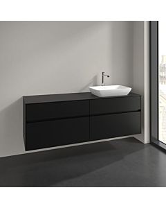 Villeroy und Boch Collaro vanity unit C122B0VL 160x54.8x50cm, washbasin on the right, LED lighting 12W, volcano black