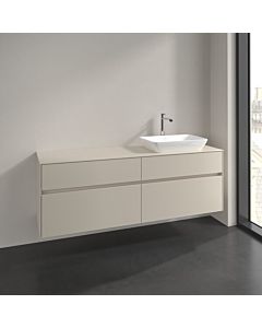 Villeroy und Boch Collaro vanity unit C12200VN 160x54.8x50cm, washbasin right, cashmere grey