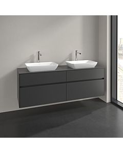 Villeroy und Boch Collaro vanity unit C12300VR 160x54.8x50cm, for 2 Waschtische , graphite