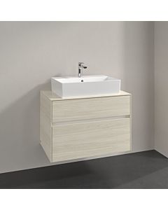 Villeroy und Boch Collaro vanity unit C124B0AA 80x54.8x50cm, centered vanity unit, 5.7W LED lighting, white oak