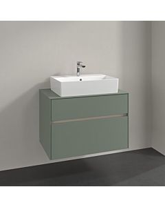 Meuble sous-vasque Villeroy und Boch Collaro C124B0AF 80x54,8x50cm, meuble sous-vasque centré, éclairage LED 5,7W, vert tendre