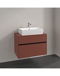 Villeroy und Boch Collaro Waschtischunterschrank C12400AH 80x54,8x50cm, Waschtisch mittig, wine red