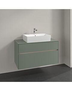 Villeroy und Boch Collaro meuble sous-vasque C12500AF 100x54,8x50cm, meuble sous-vasque centré, vert tendre
