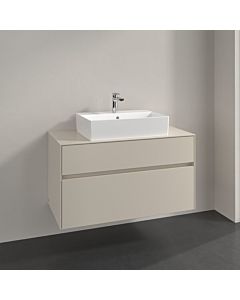 Meuble sous-vasque Villeroy und Boch Collaro C125B0VN 100x54,8x50cm, meuble sous-vasque centré, éclairage LED 7,3W, gris cachemire