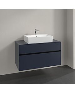 Villeroy und Boch Collaro meuble sous-vasque C12500VQ 100x54,8x50cm, meuble sous-vasque centré, bleu marine