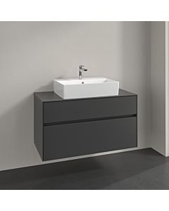 Villeroy und Boch Collaro vanity unit C12500VR 100x54.8x50cm, centered vanity unit, graphite