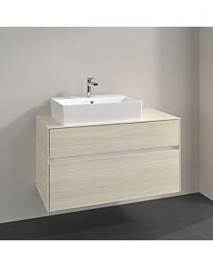 Villeroy und Boch Collaro vanity unit C126B0AA 100x54.8x50cm, washbasin on the left, LED lighting 7.3W, white oak