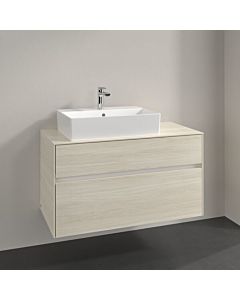 Villeroy und Boch Collaro vanity unit C126B0AA 100x54.8x50cm, washbasin on the left, LED lighting 7.3W, white oak