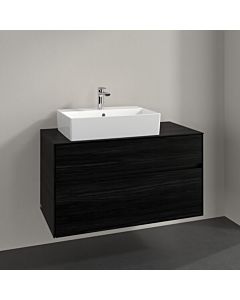 Villeroy und Boch Collaro vanity unit C126B0AB 100x54.8x50cm, washbasin on the left, LED lighting 7.3W, black oak
