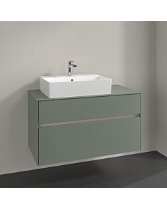 Villeroy und Boch Collaro Waschtischunterschrank C126B0AF 100x54,8x50cm, Waschtisch links, LED-Beleuchtung 7,3 W, soft green