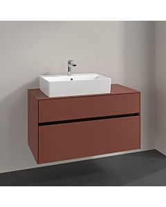 Villeroy und Boch Collaro Waschtischunterschrank C12600AH 100x54,8x50cm, Waschtisch links, wine red