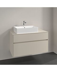 Villeroy und Boch Collaro vanity unit C12600VN 100x54.8x50cm, washbasin left, cashmere grey