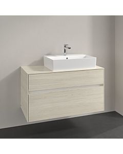 Villeroy und Boch Collaro Waschtischunterschrank C127B0AA 100x54,8x50cm, Waschtisch rechts, LED-Beleuchtung 7,3 W, white oak