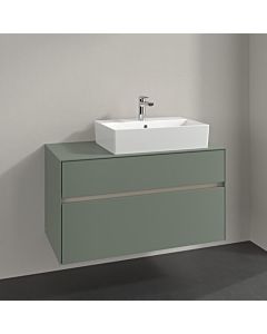 Meuble sous-vasque Villeroy und Boch Collaro C12700AF 100x54,8x50cm, vasque à droite, vert tendre