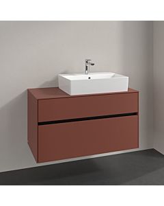 Villeroy und Boch Collaro Waschtischunterschrank C127B0AH 100x54,8x50cm, Waschtisch rechts, LED-Beleuchtung 7,3 W, wine red